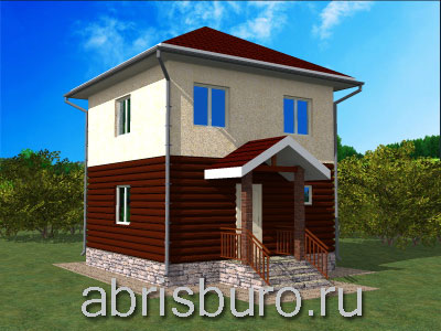 Проект комбинированной бани и гостевого дома K0181-57 из бревна или бруса