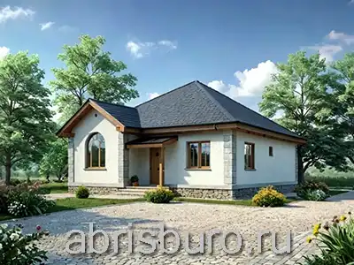 Проект одноэтажного индивидуального жилого дома K003-96 с габаритными размерами 10,2х13,0 м, общей площадью 95,9 м2