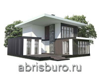 K1667-151 Проект двухэтажного дома в современном стиле с террасой общей площадью 151,46 м2