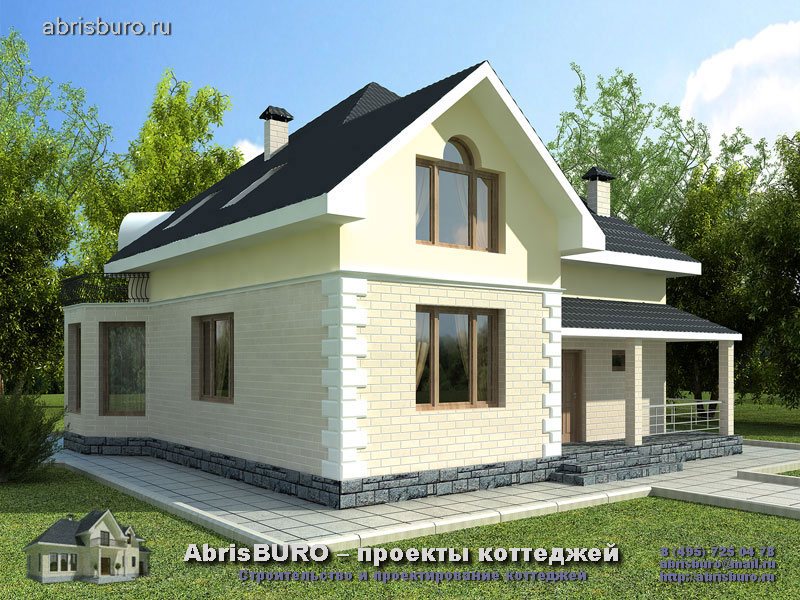 Популярный проект дома К4-170 на сайте архитектурной фирмы AbrisBURO.ru - ПРОЕКТЫ КОТТЕДЖЕЙ