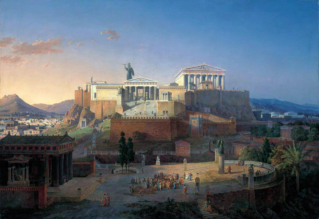 Афинский Акрополь (реконструкция Лео фон Кленце, 1846 г.)