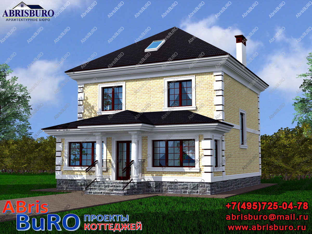 Проект одноэтажного дома с оригинальным фасадом и четырехскатной крышей | DOM4M Россия | zelgrumer.ru