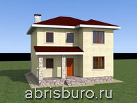 Проект двухэтажного дома с крыльцом K1152-132 общей площадью 132,3 м2