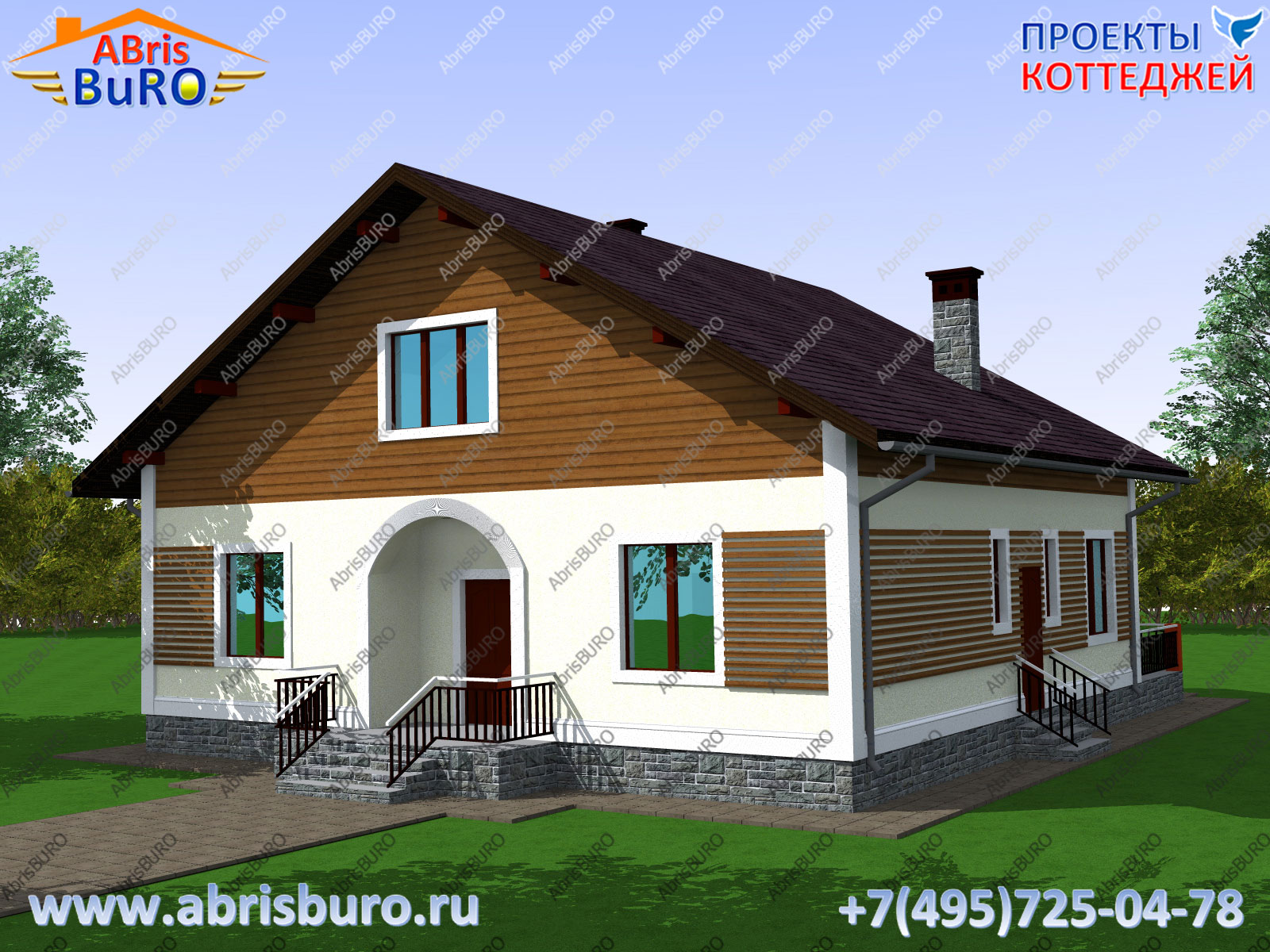 Пример дома K1651-191 в норвежском стиле на сайте www.abrisburo.ru