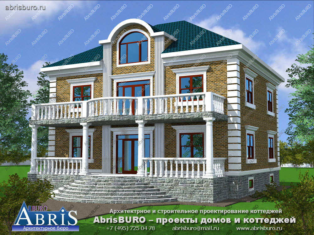 Проект дома К3041-350 на сайте архитектурной фирмы AbrisBURO.ru - ПРОЕКТЫ КОТТЕДЖЕЙ