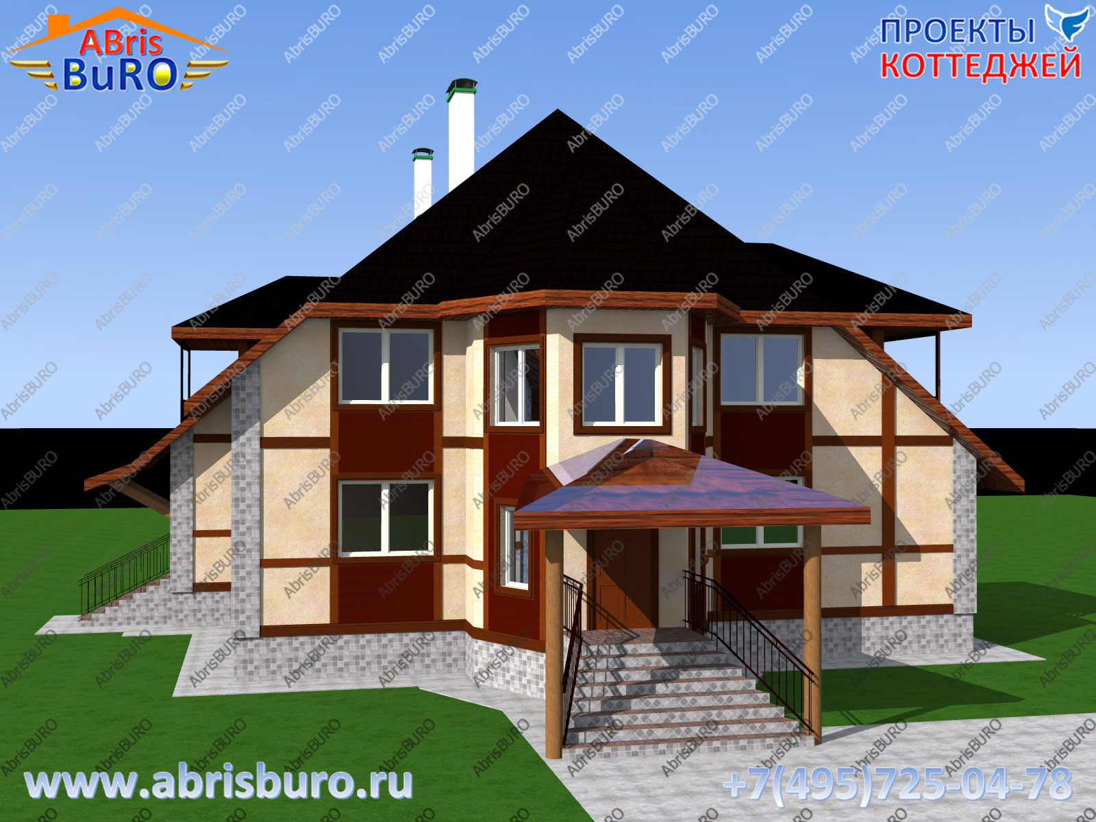 Пример дома K3068-384 в немецком стиле на сайте www.abrisburo.ru
