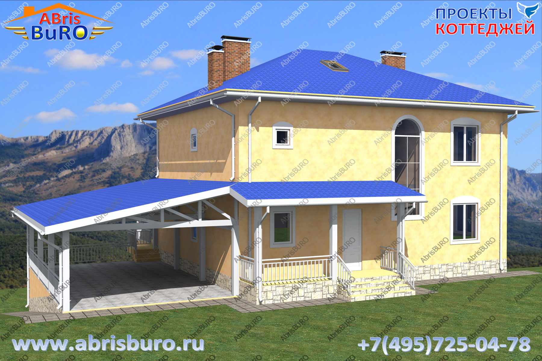 Проект дома на склоне с парковкой K3081-303 www.abrisburo.ru