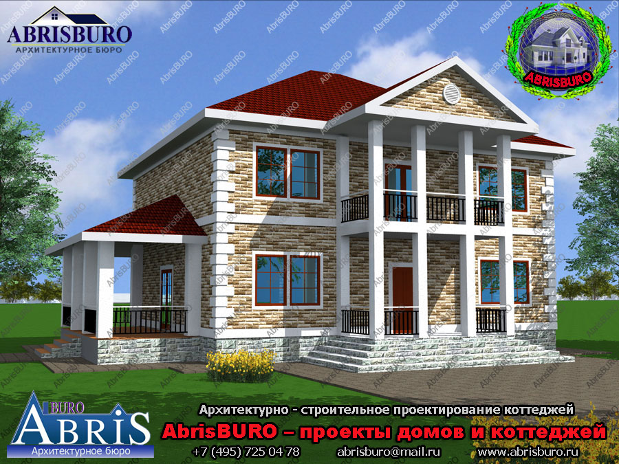 Проект дома с колоннами K1566-199