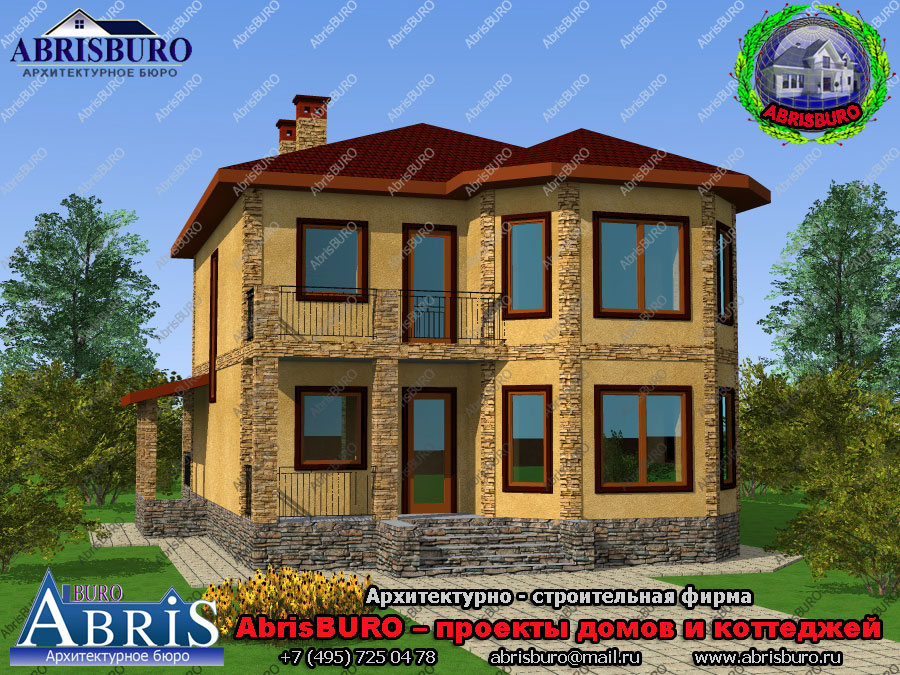 Проект дома К2057-245 на сайте архитектурной фирмы AbrisBURO.ru - ПРОЕКТЫ КОТТЕДЖЕЙ